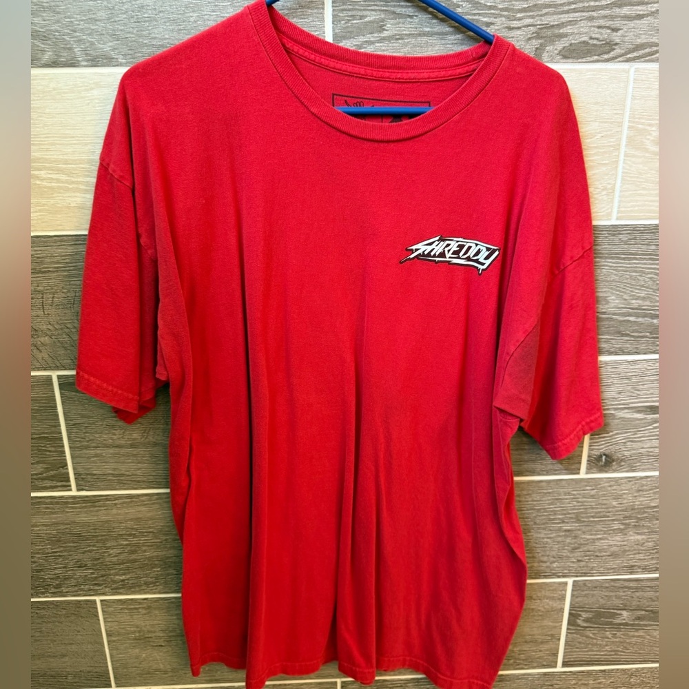 Men’s Red Shreddy Lyfe Skeleton Shirt XL